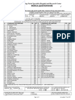 Medical Questionnaire Form