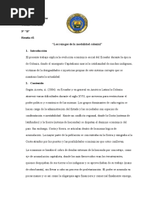 Los Rezagos de La Modalidad Colonial