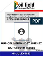 Credencial - CAP-CR00121-000608 - RUBICEL HERNANDEZ JIMENEZ