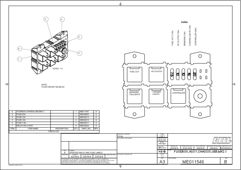 me011546-B-FUSEBOX-LAYOUT NW | PDF | Motor Vehicle | Land Vehicles