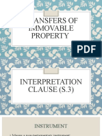 Transfers of Immovable Property