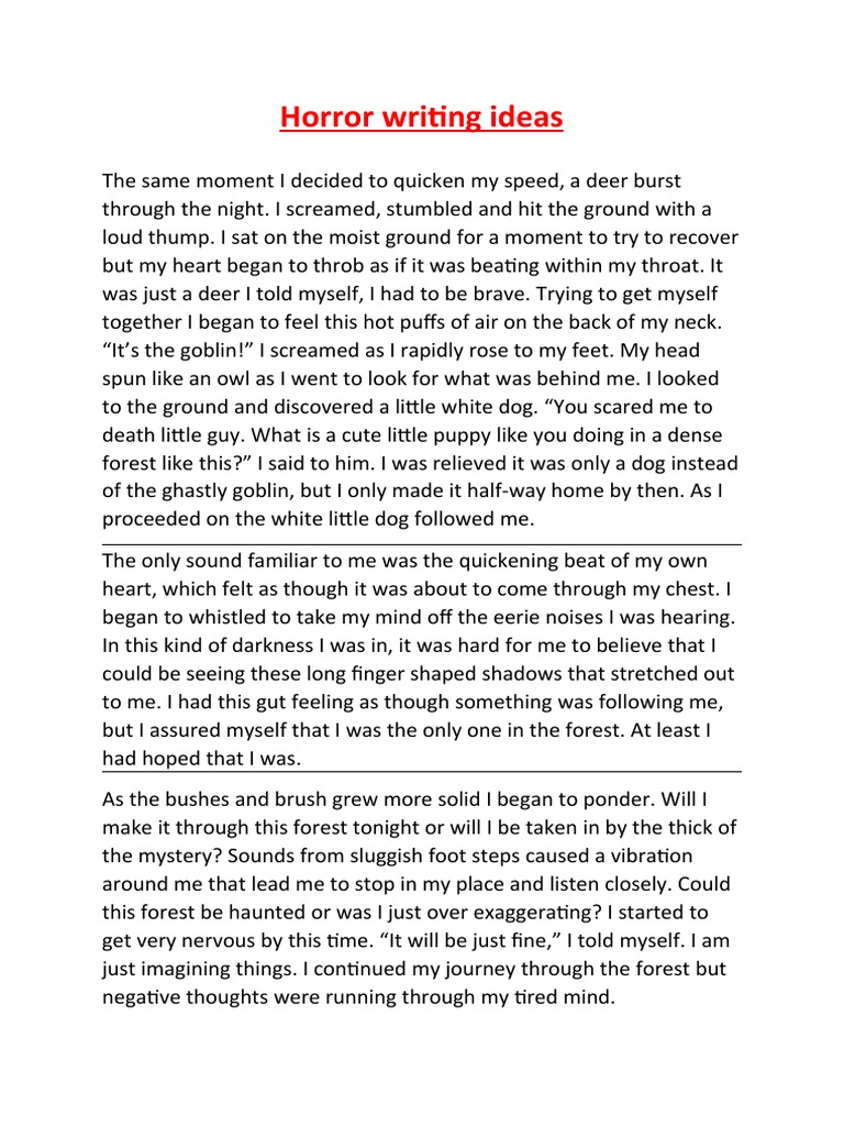 Horror Writing Ideas | PDF