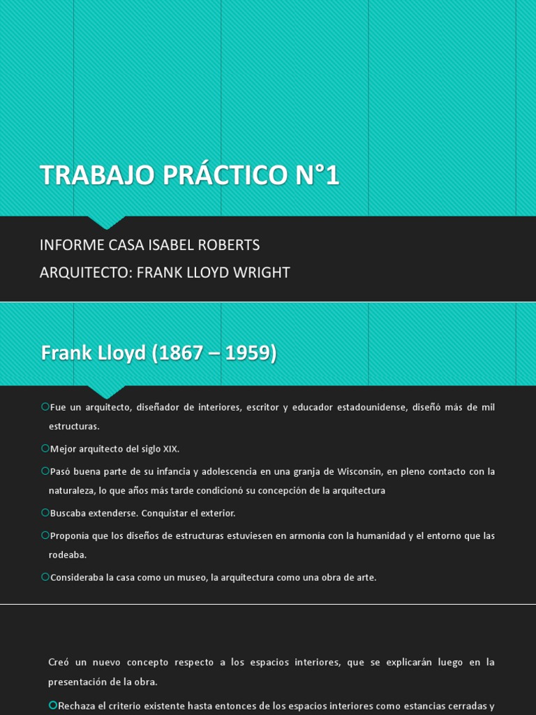 Casa Isabel Roberts de Frank Lloyd Wright | PDF | Sectores Economicos ...