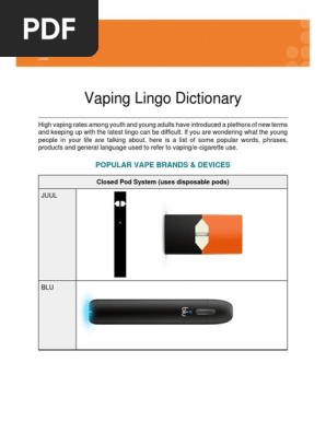 Vaping Slang and Terminology Guide | PDF | Electronic Cigarette