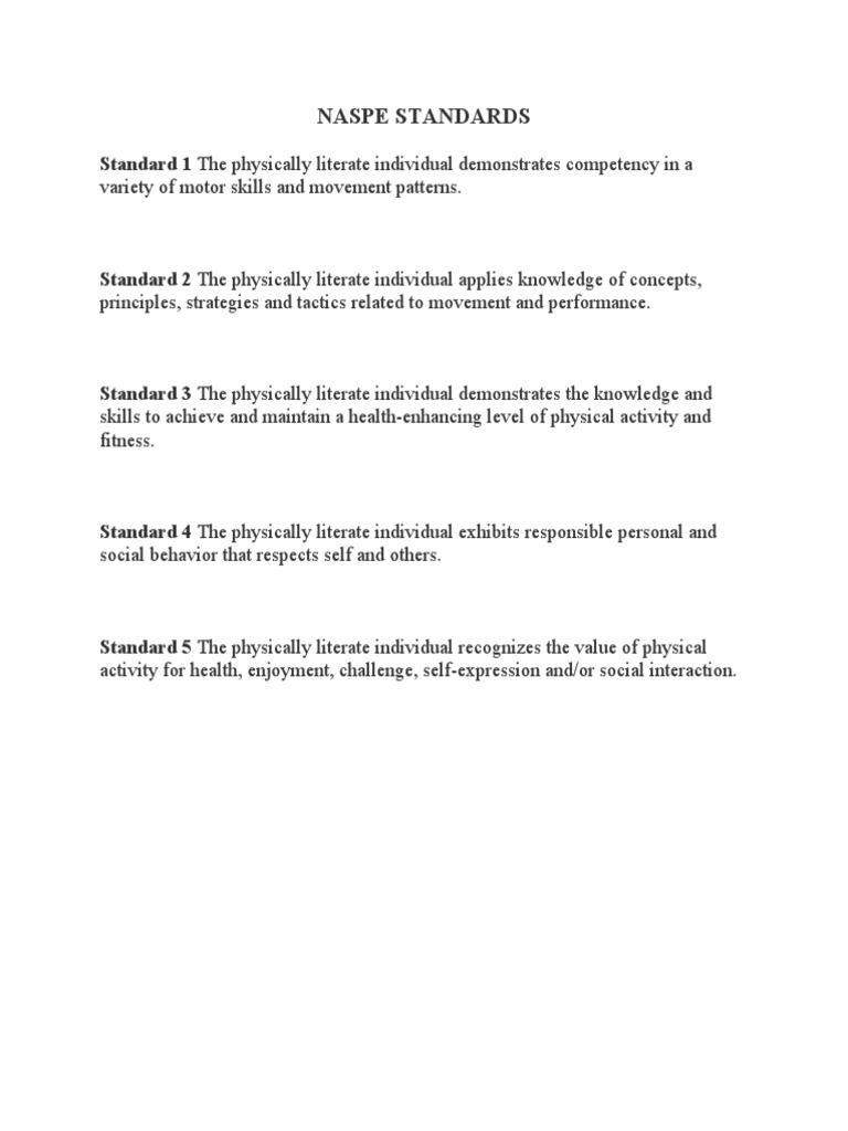 Naspe Standards | PDF