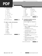 Metro Level 2 Unit 3 Test C One Star