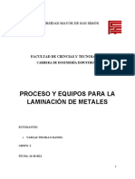 Resumen Proceso y Equipos para La Laminación de Metales