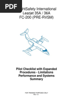 Flightsafety International Learjet 35A / 36A Fc-200 (Pre-Rvsm)