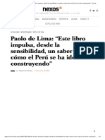Paolo de Lima - "Este Libro Impulsa, Desde La Sensibilidad, Un Saber Sobre Cómo El Perú Se Ha Ido Construyendo" - Nexos