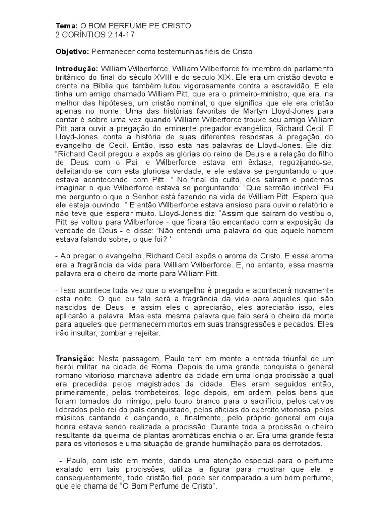 O Bom Perfume de Cristo em 2 Coríntios | PDF | Jesus | Perfume