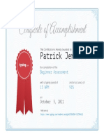 Beginner's Typing Certificate