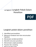 Langkah Langkah Pokok Dalam Penelitian