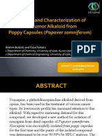 Isolation and Characterization of Antitumor Alkaloid From