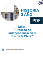 Taller Evaluativo Proceso de Independencia en El Río de La Plata 3AÑO