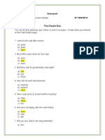 Homework Sentenses Simple Past