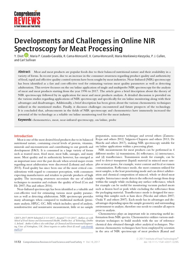 (2017) NIR Spectros | PDF | Infrared | Absorption Spectroscopy