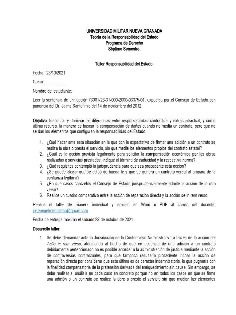 Actio in Rem Verso PDF Estado (política) Ley común