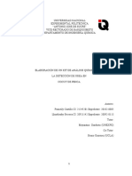 Elaboracion de Un Kit de Analisis Quimico para La Deteccion de Urea en Cocuy de Penca