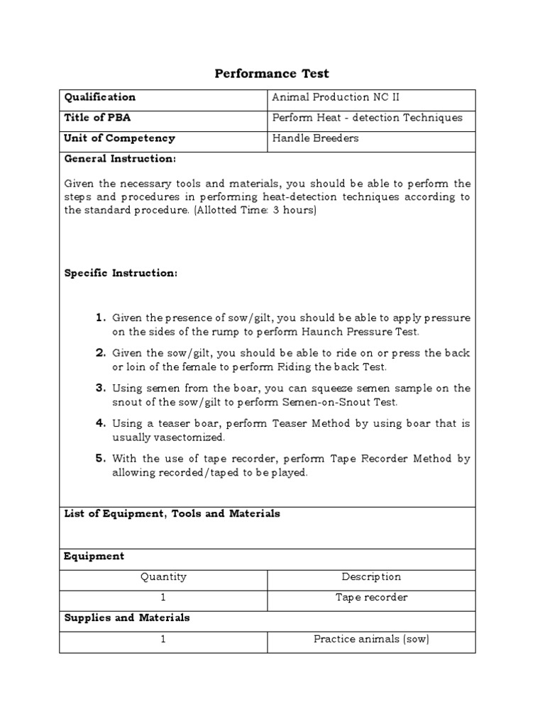 Heat Detection Techniques in Swine | PDF