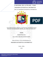 Universidad Nacional Del Altiplano - Puno: Facultad de Ingenieria Estadistica E Informatica