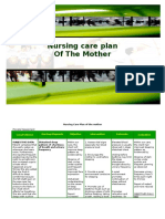 Care Plan of the Mother