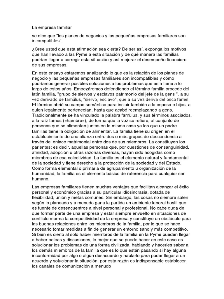 Retos y soluciones en empresas familiares | PDF | Familia