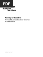 Planning For Security In: Microsoft Business Solutions-Solomon Business Portal