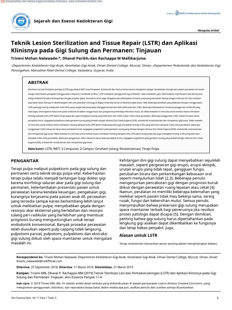 Lesion Sterilization and Tissue Repair LSTR Technique and Its Clinical ...