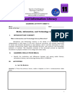 Media, Information, and Technology Literacy: Learning Activity Sheet 2