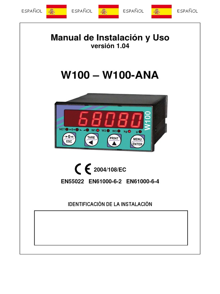 Manual de Uso y Calibración W100 | PDF | Calibración | Kilogramo