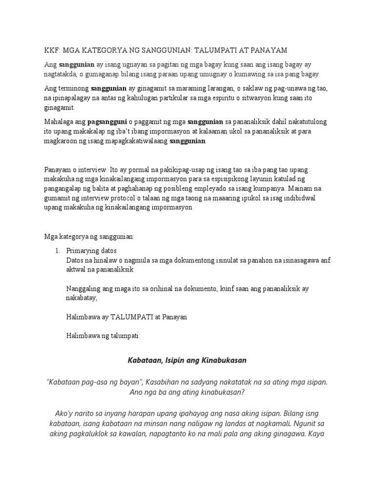 Talumpati at Panayam | PDF