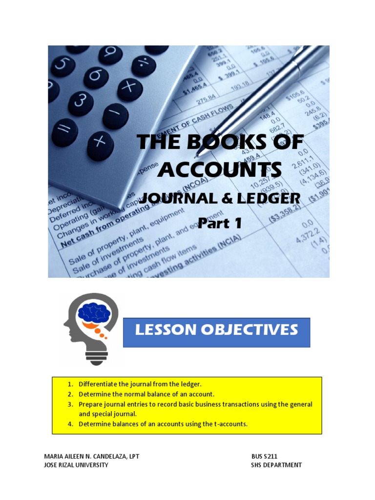 Book of Accounts Part 1. Journal PDF Debits And Credits Bookkeeping