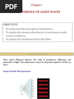 Interference of Light Waves: Objectives