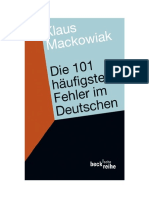 Die 101 Häufigsten Fehler Im Deutschen, Und Wie Man Sie Vermeidet by Klaus Mackowiak