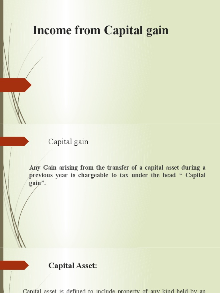 Income From Capital Gain Pdf Expense Capital Gain