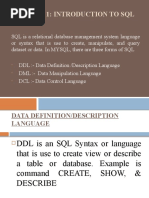 Chapter 1: Introduction To SQL