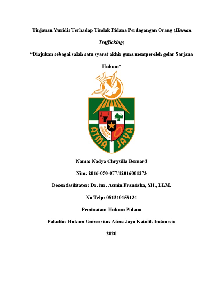 Tindak Pidana Perdagangan Orang di Indonesia | PDF
