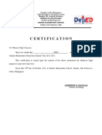 Certification of Enrolment-To Mam Neay