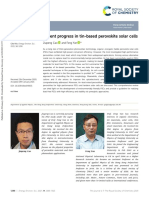 (2021-01) Recent Progress in Tin-Based Perovskite Solar Cells