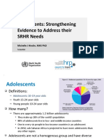 Adolescents: Strengthening Evidence To Address Their SRHR Needs