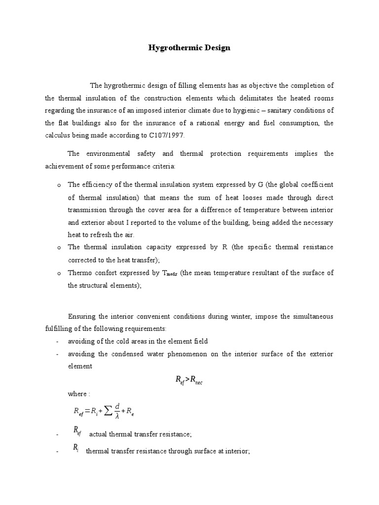 Cap. 2 Hygrothermic Design PDF Thermal Insulation Building Insulation