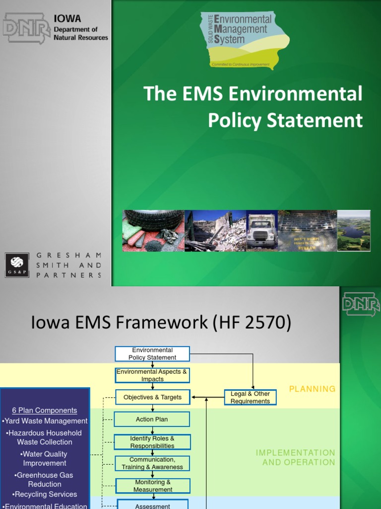 The EMS Environmental Policy Statement PDF Policy Environmental