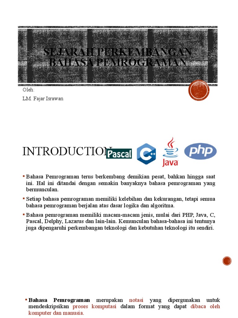 Sejarah Perkembangan Pemrograman Dan Algoritma | PDF