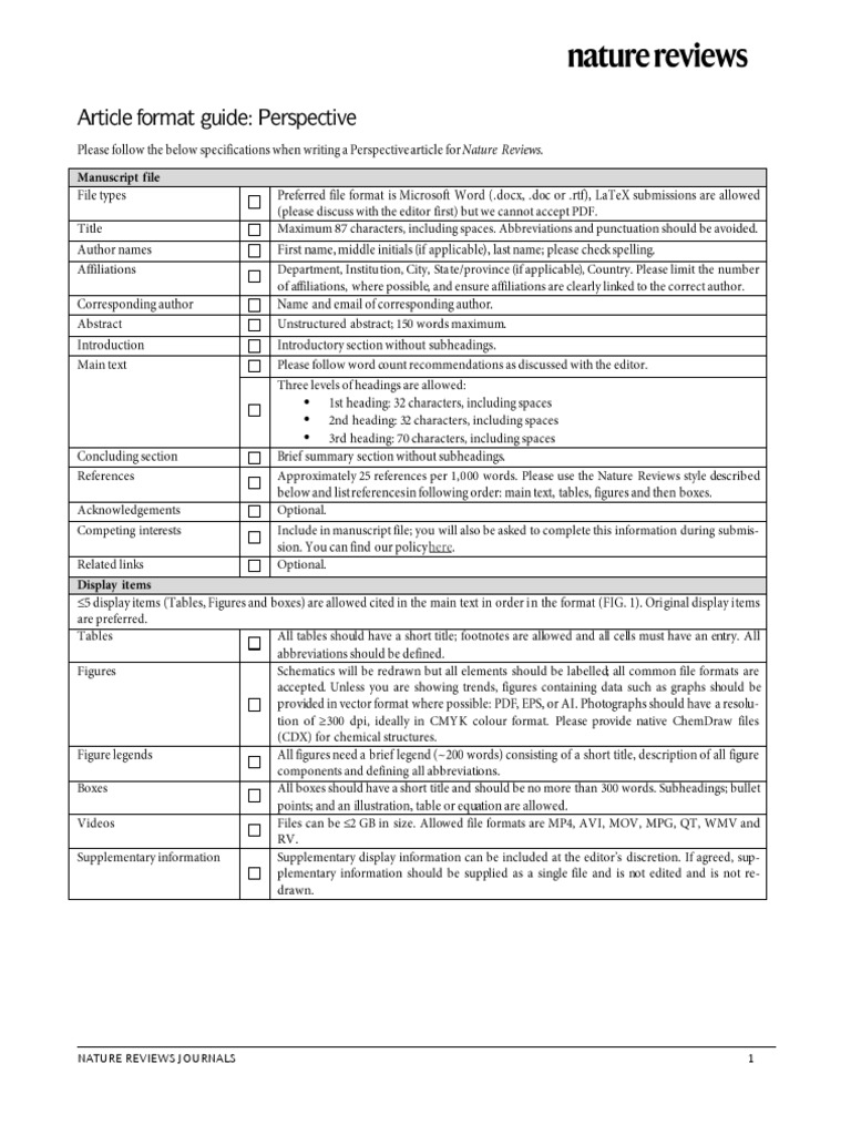 Natrev Articleformatguide Perspective | PDF