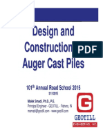 Design and Construction of Auger Cast Piles