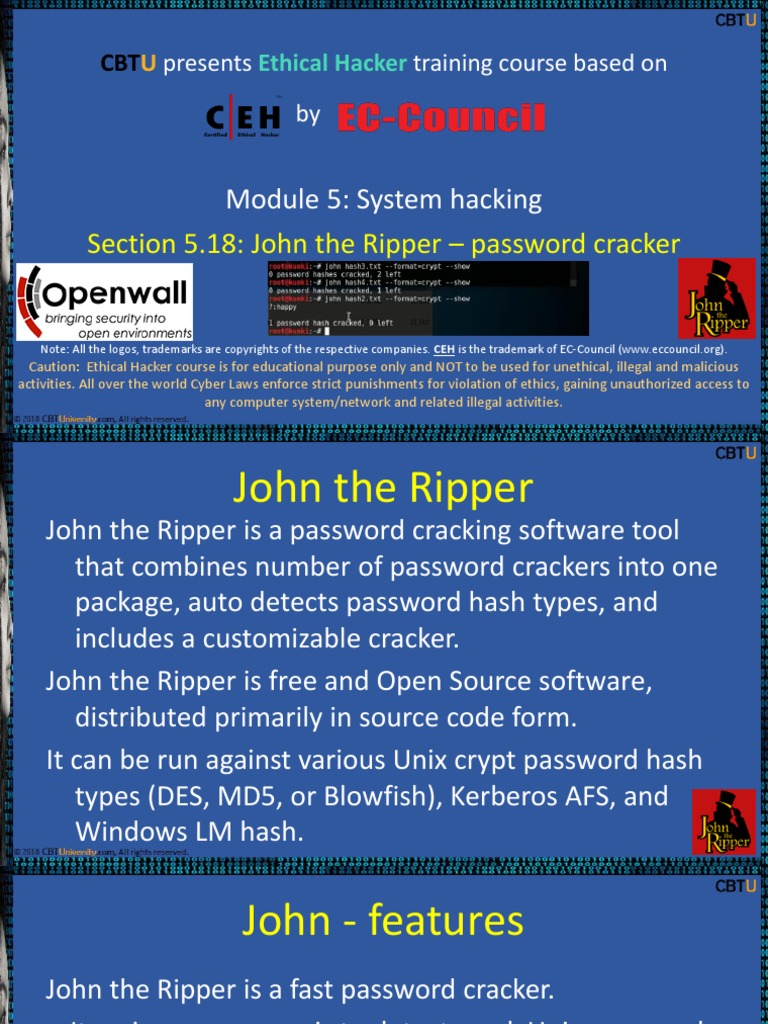 7.1 5.18 John The Ripper PDF Security Engineering Computing