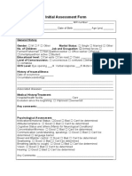 Initial assessment form