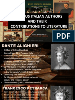 Famous Italian Authors and Their Contributions To Literature