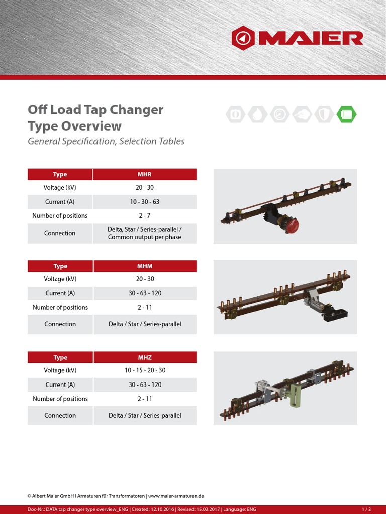 DATA Tap Changer Type Overview PDF Electric Power Electrical Circuits