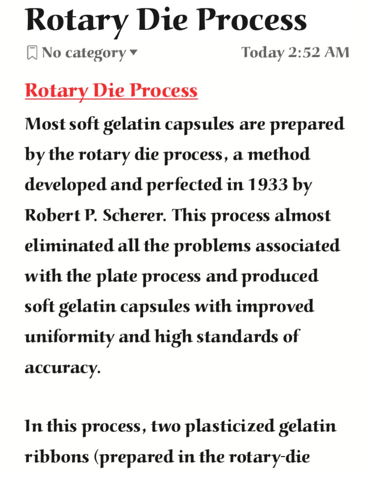 Rotary Die Process for Soft Gelatin Capsules | PDF
